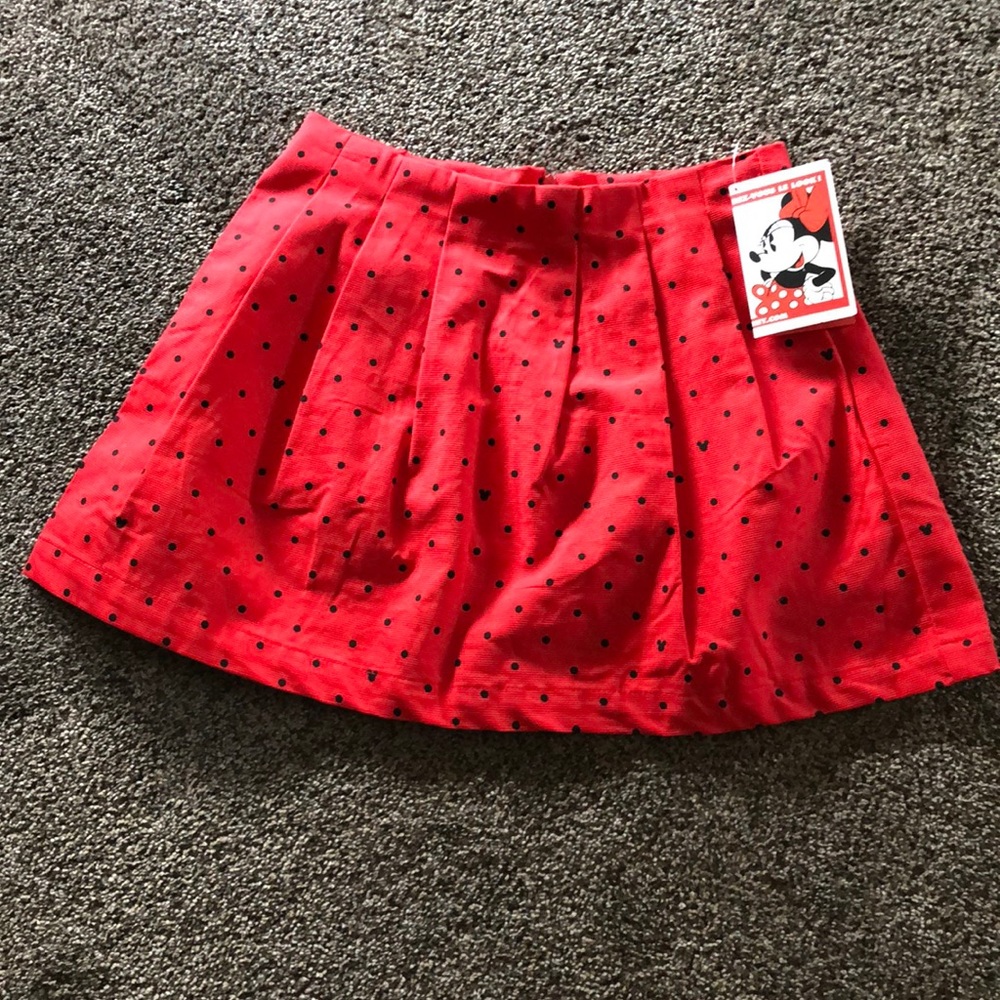 Disney Pleated Red w/polka dot Skirt NWT